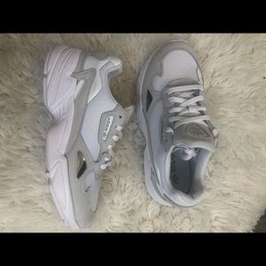 Adidas Falcon Shoes In White/Gray